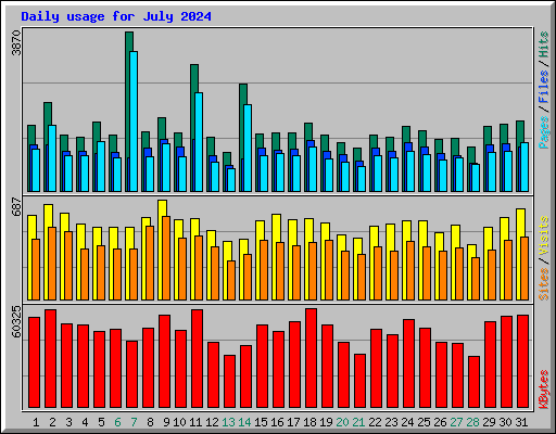 Daily usage for July 2024