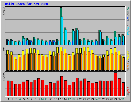 Daily usage for May 2025