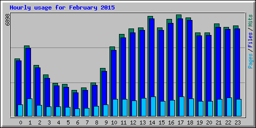 Hourly usage for February 2015