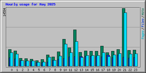 Hourly usage for May 2025